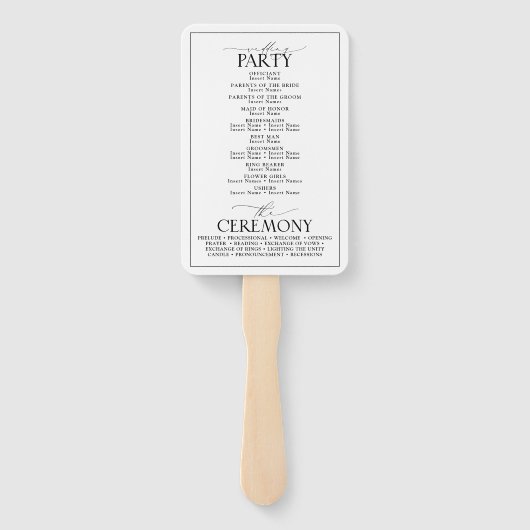 Elegantes Monogramm-Programm für Schwarz-Weiß-Kall Fächer (Rückseite)