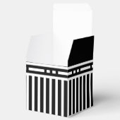 Elegantes Monogramm R Streifen Schwarz/Weiß Geschenkschachtel (Geöffnet)