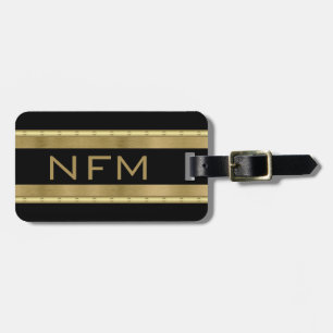Elegantes Monogramm-Reiseimitat aus falschem Gold Gepäckanhänger