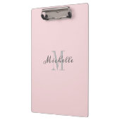 Elegantes Monogramm Rosa Personalisiert Klemmbrett (Links)