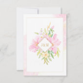 Elegantes Monogramm Rosa Rosa Auswahl RSVP Karte (Rückseite)