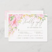 Elegantes Monogramm Rosa Rosa Auswahl RSVP Karte (Vorne/Hinten)