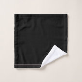 Elegantes Monogramm Rosa Rosa Name Schwarz Badhandtuch Set (Waschlappen)