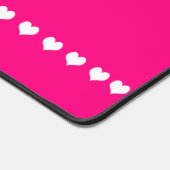 Elegantes Monogramm Rosa und Weiße Herzen Schreibtischunterlage (Ecke)