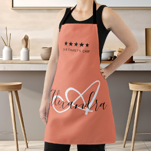 Elegantes Monogramm Rosa Weiße Schrift Best Chef N Schürze