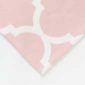 Elegantes Monogramm rosa weißes Muster Fleecedecke (Ecke)
