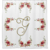 Elegantes Monogramm-Rose-Design Duschvorhang (Vorderseite)