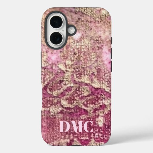 Elegantes Monogramm-Rose-Rosa-Farbverlaufsmuster Case-Mate iPhone Hülle (Rückseite)