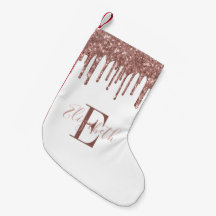 Elegantes Monogramm Roségold Glittertropfen