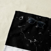 Elegantes Monogramm-Rosen-GoldSchwarz-weißer Strandtuch (Beispiel)