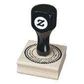 Elegantes Monogramm-Rundinitial-Name-Rücksendeadre Gummistempel (Stempel)