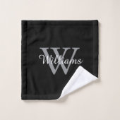 Elegantes Monogramm-Schrift-Name Badhandtuch Set (Waschlappen)