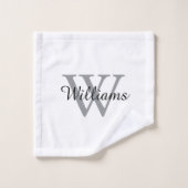Elegantes Monogramm-Schriftname Badhandtuch Set (Waschlappen)