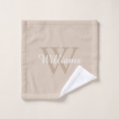 Elegantes Monogramm-Schriftname Badhandtuch Set (Waschlappen)