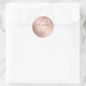 Elegantes Monogramm-Schulname Runder Aufkleber (Tasche)