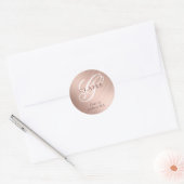 Elegantes Monogramm-Schulname Runder Aufkleber (Umschlag)