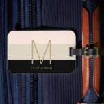 Elegantes Monogramm schwarz-beige-rosa Gepäckanhänger<br><div class="desc">Elegante monogramm schwarz beige rosa mädchenhafte Gepäckmarke. Einfach mit Ihren eigenen Informationen anpassen. Schriftart und Farben lassen sich leicht anpassen.</div>