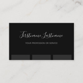 Elegantes Monogramm schwarz-dunkelgraue Streifen Visitenkarte