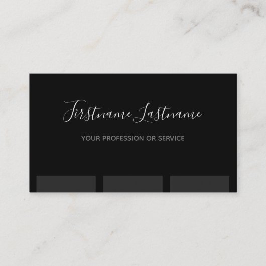 Elegantes Monogramm schwarz-dunkelgraue Streifen Visitenkarte (Vorderseite)