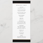 Elegantes Monogramm Schwarz und Goldene Hochzeit Programm (Rückseite)