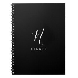 Elegantes Monogramm Schwarz und Weiß Notizblock
