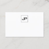 Elegantes Monogramm Schwarz-Weiß-Beruflich oben Visitenkarte (Rückseite)