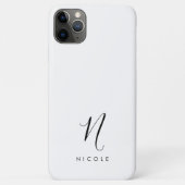 Elegantes Monogramm Schwarz/Weiß Case-Mate iPhone Hülle (Rückseite)
