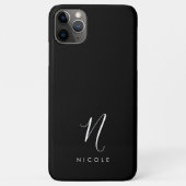 Elegantes Monogramm Schwarz/Weiß Case-Mate iPhone Hülle (Rückseite)