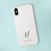 Elegantes Monogramm Schwarz/Weiß Case-Mate iPhone Hülle