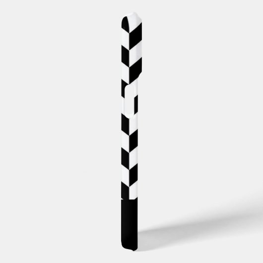 Elegantes Monogramm Schwarz/Weiß Case-Mate iPhone Hülle (Rückseite / Rechts)