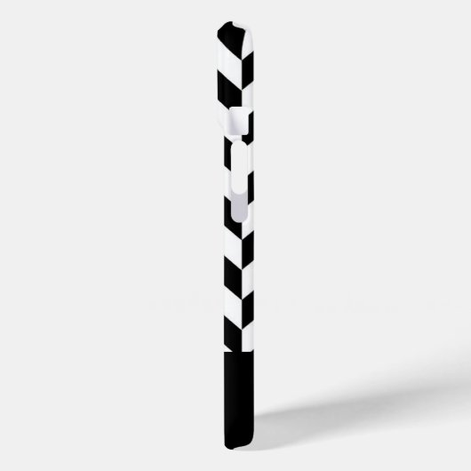 Elegantes Monogramm Schwarz/Weiß Case-Mate iPhone Hülle (Rückseite / Links)