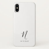 Elegantes Monogramm Schwarz/Weiß Case-Mate iPhone Hülle (Rückseite)
