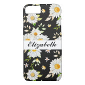 Elegantes Monogramm Schwarz-Weiß-Daisy-Muster Case-Mate iPhone Hülle (Rückseite)