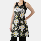 Elegantes Monogramm Schwarz-Weiß-Daisy-Muster Schürze (InSitu)
