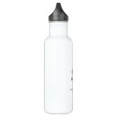 Elegantes Monogramm Schwarz/Weiß Edelstahlflasche (Links)