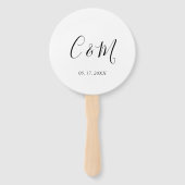 Elegantes Monogramm Schwarz/Weiß Fächer (Vorderseite)