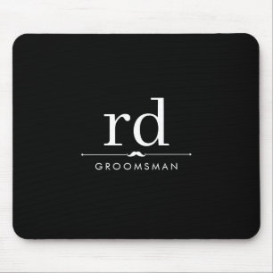 Elegantes Monogramm Schwarz-Weiß-Geschenk für Trau Mousepad
