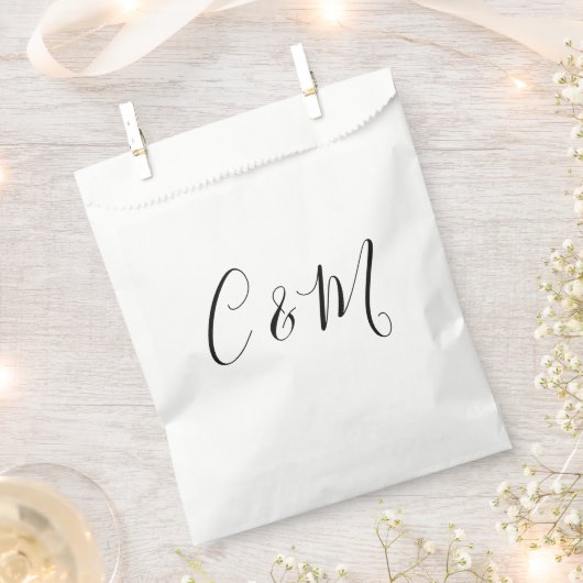 Elegantes Monogramm Schwarz/Weiß Geschenktütchen (Ausgeschnitten)