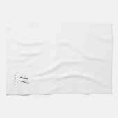 Elegantes Monogramm Schwarz/Weiß Geschirrtuch (Horizontal)