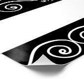 Elegantes Monogramm Schwarz-weiß gestreiftes Desig Poster (Ecke)