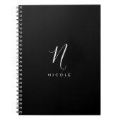 Elegantes Monogramm Schwarz/Weiß Notizblock (Vorderseite)
