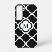 Elegantes Monogramm Schwarz/Weiß Samsung Galaxy Hülle (Rückseite)