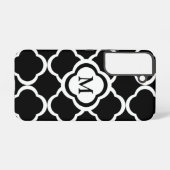 Elegantes Monogramm Schwarz/Weiß Samsung Galaxy Hülle (Rückseite (Horizontal))