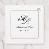 Elegantes Monogramm Schwarz-Weiß-Script Geschenkanhänger (Rückseite)