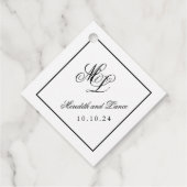 Elegantes Monogramm Schwarz-Weiß-Script Geschenkanhänger (Rückseite)