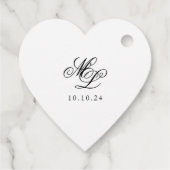 Elegantes Monogramm Schwarz-Weiß-Script Geschenkanhänger (Rückseite)