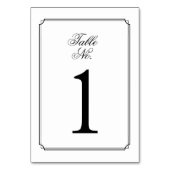 Elegantes Monogramm Schwarz-Weiß-Script Tischnummer (Rückseite)