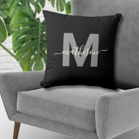Elegantes Monogramm Schwarz-weißer Familienname
