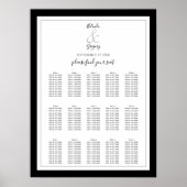 Elegantes Monogramm Schwarz-weißer Hochzeitsstift Poster (Vorne)