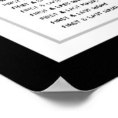 Elegantes Monogramm Schwarz-weißer Hochzeitsstift Poster (Ecke)